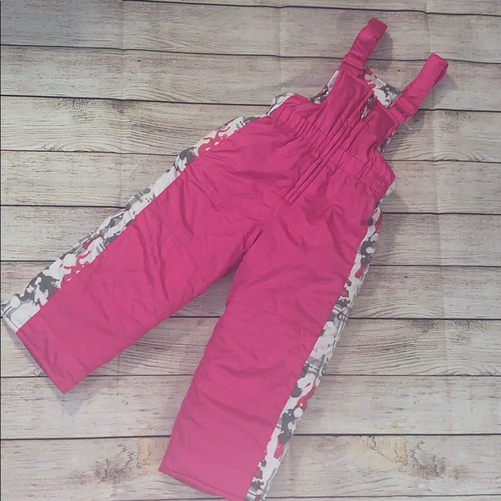 Kids Pink Winter Snow Bib Overalls